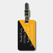 Stijlvol Zwart & Goud Designer Bagagelabel (Voorkant verticaal)