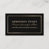 Stijlvol zwart & goud, toegangsbewijs visitekaartje (Voorkant)