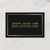 Stijlvol zwart & goud, toegangsbewijs visitekaartje (Achterkant)