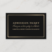 Stijlvol zwart & goud, toegangsbewijs visitekaartje (Voorkant)