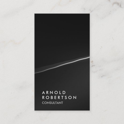 Stijlvol Zwart Grijs Trendy Consultant Visitekaart Visitekaartje (Voorkant)