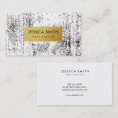 Stijlvol zwart Grunge Metallic Faux Gold Visitekaartje (Voorkant / Achterkant)