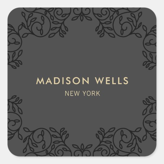 Stijlvol zwart  Lijst Vierkante Sticker (Voorkant)