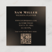 Stijlvol zwart lux chique bloemmonogram vierkante visitekaartje (Achterkant)