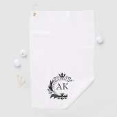 Stijlvol zwart luxe lijst en kroon golfhanddoek (Insitu)