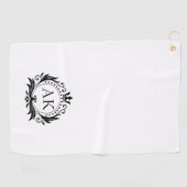 Stijlvol zwart luxe lijst en kroon golfhanddoek (Horizontaal)