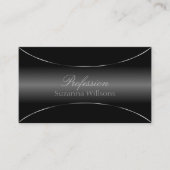 Stijlvol zwart met Silver Border Cool en Elegant Visitekaartje (Voorkant)