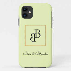 Stijlvol zwart Monogrammen Tekstontwerp iPhone 11 Hoesje