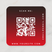 Stijlvol zwart ombre RSVP QR Code Weddenschap Chic Informatiekaartje (Achterkant)