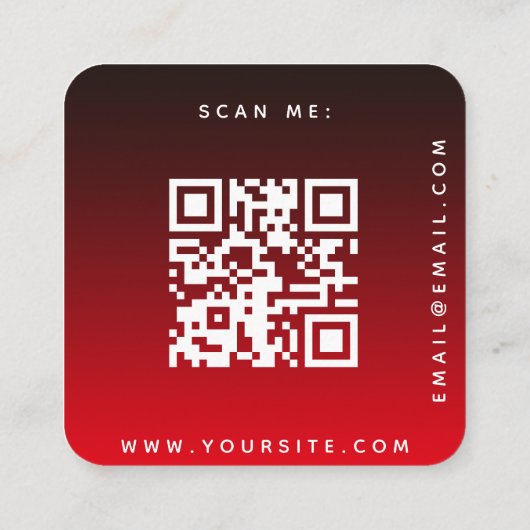 Stijlvol zwart ombre RSVP QR Code Weddenschap Chic Informatiekaartje (Achterkant)