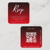 Stijlvol zwart ombre RSVP QR Code Weddenschap Chic Informatiekaartje (Voorkant / Achterkant)