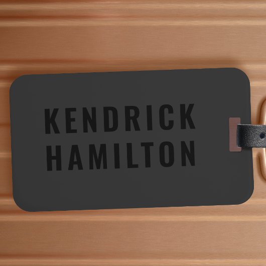 Stijlvol, zwart-out, modern, eenvoudig bagagelabel