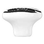 Stijlvol zwart pantherkat — wit modern keramische knop (Zijkant)