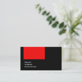 Stijlvol zwart-rood-modern visitekaartje (Staand voorkant)