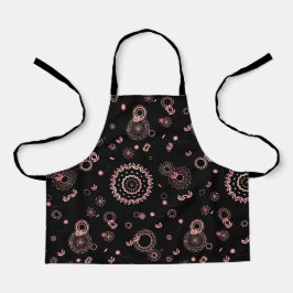 Stijlvol zwart roze bloemen design schort