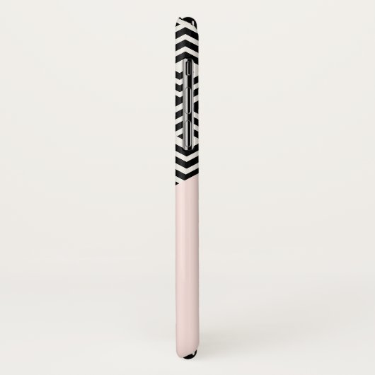 Stijlvol zwart roze zwart monogram van Latijns mod Case-Mate iPhone Case (Achterkant/links)