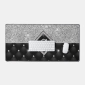 Stijlvol zwart ruitmonogram Crystal Silver Bureaumat (Keyboard & Muis)