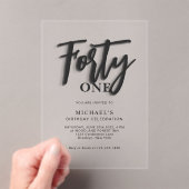 Stijlvol zwart script veertig 40e volwassene verja acryl uitnodigingen (Insitu (Draagbaar))