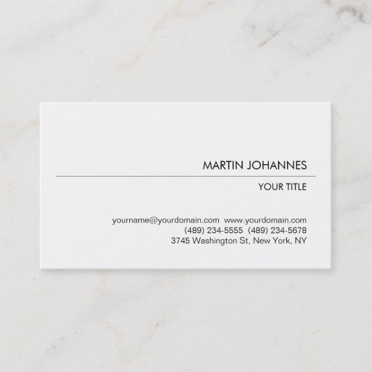 Stijlvol zwart Visitekaartje met Trendy Plain Blac (Voorkant)