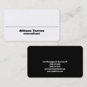 Stijlvol zwart-wit, creatief modern visitekaartje (Voorkant / Achterkant)