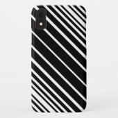 Stijlvol zwart-wit diagonaal streekpatroon Case-Mate iPhone case (Achterkant)