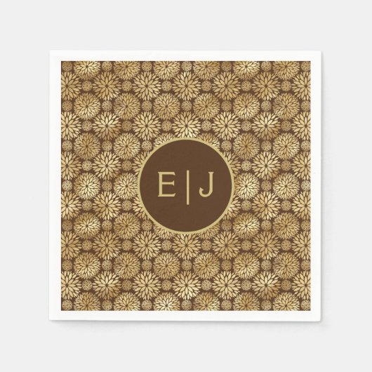 Stijlvol zwart-wit en gouddinavontuur servet (Voorkant)