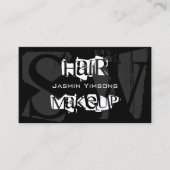 Stijlvol zwart wit en grijs met monogram modern visitekaartje (Voorkant)