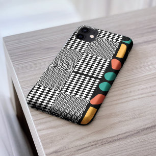 Stijlvol zwart-wit Grieks, kleurrijk Abstract iPhone 16 Pro Max Hoesje