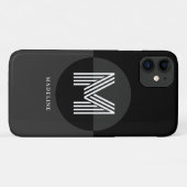 Stijlvol zwart wit grijs geometrisch modern monogr Case-Mate iPhone case (Achterkant (horizontaal))