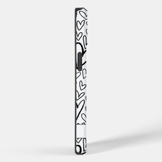 Stijlvol zwart-wit harten patroon personaliseren Case-Mate iPhone case (Achterkant / Rechts)