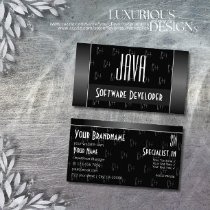 Stijlvol zwart-wit-koel met letters visitekaartje