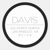 Stijlvol zwart-wit met rand ronde sticker (Voorkant)