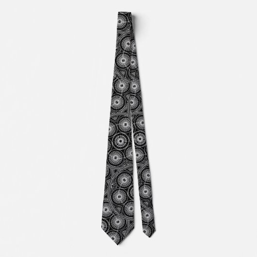 Stijlvol zwart wit modern Mandala Pattern Stropdas (Voorkant)