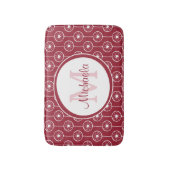 Stijlvol zwart-wit monogram met naam badmat (Voorkant Verticaal)