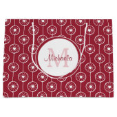 Stijlvol zwart-wit monogram met naam groot cadeauzakje (Voorkant)