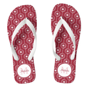 Stijlvol zwart-wit monogram met naam teenslippers