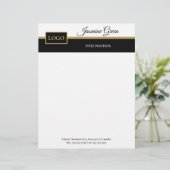 Stijlvol zwart-wit ontwerp briefhoofd (Staand voorkant)