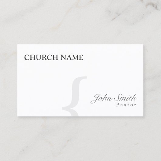 Stijlvol zwart & wit Pastor Visitekaartje (Voorkant)