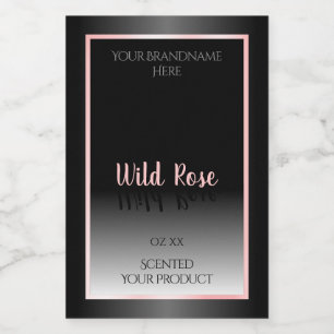 Stijlvol zwart-wit-productlabels Roze Lijst Voedselcontainer Etiket