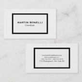 Stijlvol zwart, wit rand, standaard Visitekaartje (Voorkant / Achterkant)
