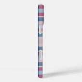 Stijlvol zwart-wit rood en blauw geplakt monogram Case-Mate iPhone case (Achterkant / Rechts)