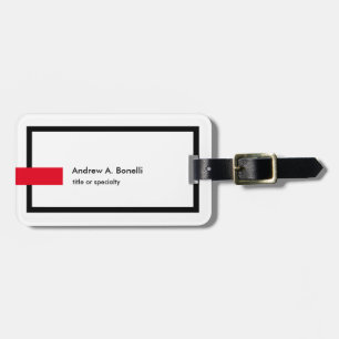 Stijlvol zwart-wit rood-modern bagagelabel