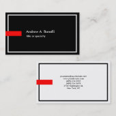Stijlvol zwart-wit rood-modern visitekaartje (Voorkant / Achterkant)