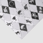 Stijlvol zwart wit ruiter diamantpatroon tissuepapier (Detail)