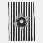 Stijlvol zwart-wit streep theedoek (Verticaal)