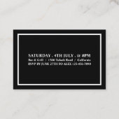 Stijlvol zwart-wit, Toegangskaart Visitekaartje (Achterkant)