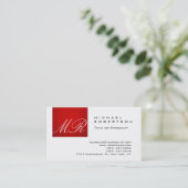 Stijlvol zwart-witscript rood Visitekaartje (Staand voorkant)