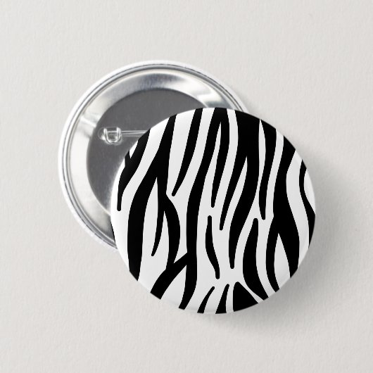 stijlvol, zwart-witzebrapad ronde button 5,7 cm (Voorkant /achterkant)