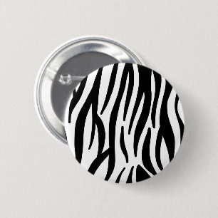 stijlvol, zwart-witzebrapad ronde button 5,7 cm