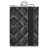 Stijlvol zwarte leren aangepaste monogram heupfles (Achterkant)